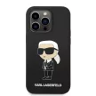 Karl Lagerfeld KLHMP14LSNIKBCK Liquid Glitter Choupette Head Magsafe iPhone 14 Pro 6,1" hátlap, tok, fekete