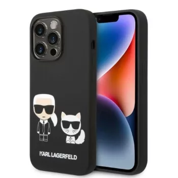   Karl Lagerfeld KLHMP14LSSKCK Silicone Karl & Choupette MagSafe iPhone 14 Pro 6.1 "hátlap, tok, fekete