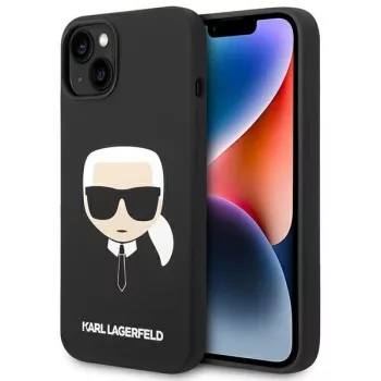   Karl Lagerfeld Silicone Karl's Head MagSafe case for iPhone 14 Plus tok, fekete