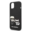 Karl Lagerfeld KLHMP14MSSKCK Liquid Silicone Karl & Choupette Magsafe iPhone 14 Plus/15 Plus 6,7" hátlap, tok, fekete