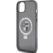 Karl Lagerfeld Ring Stand Karl&Choupette MagSafe case for iPhone 14 tok, fekete