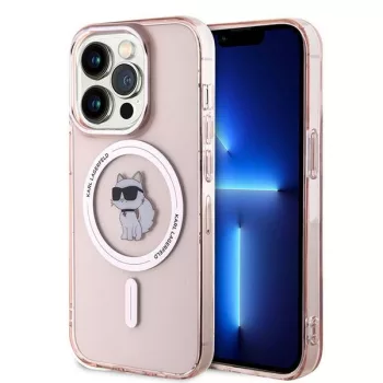   Karl Lagerfeld KLHMP14XHFCCNOP IML Choupette MagSafe iPhone 14 Pro Max 6.7", hátlap, tok, rózsaszín