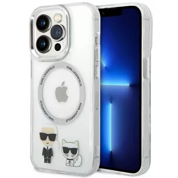   Karl Lagerfeld KLHMP14XHKCT iPhone 14 Pro Max 6.7 "hátlap, tok, átlátszó /, átlátszó Karl & Choupette Alumínium Magsafe