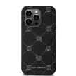 Karl Lagerfeld PU Karl Heads Pattern MagSafe iPhone 14 Pro Max Magsafe kompatibilis hátlap, tok, fekete