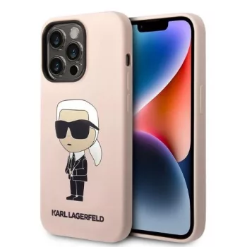   Karl Lagerfeld KLHMP14XSNIKBCP Silicone Ikonik Magsafe iPhone 14 Pro Max 6.7" hátlap, tok, rózsaszín
