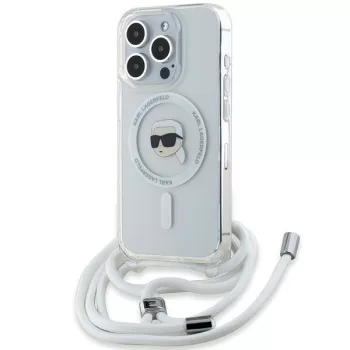   Karl Lagerfeld KLHMP15LHCKHNT Crossbody IML Karl Head Magsafe iPhone 15 Pro 6.1" tok, átlátszó