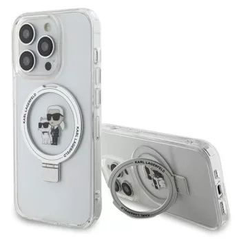   Karl Lagerfeld KLHMP14LHMRSKCH Ring Stand Karl&Choupette MagSafe iPhone 14 Pro 6.1", hátlap, tok, fehér