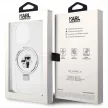 Karl Lagerfeld KLHMP14LHMRSKCH Ring Stand Karl&Choupette MagSafe iPhone 14 Pro 6.1", hátlap, tok, fehér