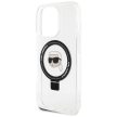 Karl Lagerfeld KLHMP15LHMRSKHHH Ring Stand Karl Head MagSafe iPhone 15 Pro 6.1", hátlap, tok, fehér