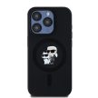Karl Lagerfeld KLHMP15LSCMKCRHK Silicone Karl & Choupette MagSafe iPhone 15 Pro 6.1", hátlap, tok, fekete