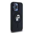 Karl Lagerfeld KLHMP15LSCMKCRHK Silicone Karl & Choupette MagSafe iPhone 15 Pro 6.1", hátlap, tok, fekete