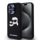 Karl Lagerfeld iPhone 15 Pro Liquid Silicone Double Heads KLHMP15LSKCHPPLK MagSafe hátlap, tok, fekete