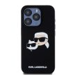 Karl Lagerfeld iPhone 15 Pro Liquid Silicone Double Heads KLHMP15LSKCHPPLK MagSafe hátlap, tok, fekete