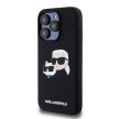 Karl Lagerfeld iPhone 15 Pro Liquid Silicone Double Heads KLHMP15LSKCHPPLK MagSafe hátlap, tok, fekete
