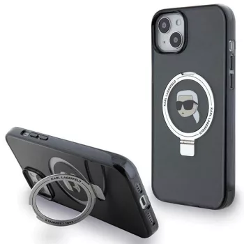   Karl Lagerfeld KLHMP15MHMRSKHHK Ring Stand Karl&Choupette MagSafe iPhone 14 Plus/15 Plus 6.7", hátlap, tok, fekete