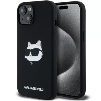   Karl Lagerfeld KLHMP15MSCHPPLK Silicone Choupette Head MagSafe iPhone 14 Plus/15 Plus 6.7", hátlap, tok, fekete