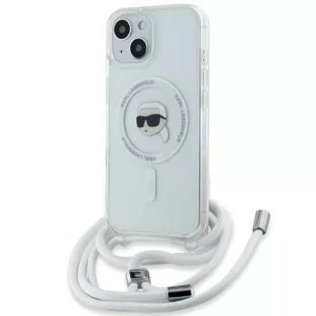   Karl Lagerfeld KLHMP15SHCKHNT Crossbody IML Karl Head Magsafe iPhone 15 6.1" hátlap, tok, átlátszó