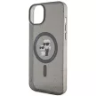 Karl Lagerfeld iPhone 15 Karl&Choupette Glitter MagSafe (KLHMP15SHGKCNOK) MagSafe hátlap, tok, fekete