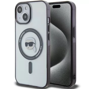   Karl Lagerfeld KLHMP15SHKHNOTK Crossbody IML Karl Head MagsafeiPhone 15 6.1" hátlap, tok, átlátszó