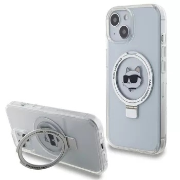   Karl Lagerfeld iPhone 15 Karl&Choupette Glitter MagSafe (KLHMP15SHMRSCHH) MagSafe hátlap, tok, fehér