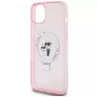 Karl Lagerfeld KLHMP15SHMRSKCP Ring Stand Karl&Choupette MagSafe iPhone 15 6.1" hátlap, tok, rózsaszín