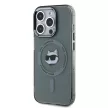 Karl Lagerfeld iPhone 15 Pro Max IML Choupette Head Metal Frame KLHMP15XHLSCHK MagSafe hátlap, tok, fekete