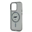 Karl Lagerfeld iPhone 15 Pro Max IML Choupette Head Metal Frame KLHMP15XHLSCHK MagSafe hátlap, tok, fekete