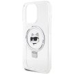 Karl Lagerfeld KLHMP15XHMRSCHH iPhone 15 Pro Max 6.7", hátlap, tok, fehér Ring Stand Choupette fej MagSafe