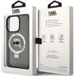 Karl Lagerfeld KLHMP15XHMRSKSKHK Ring Stand Karl Head MagSafe iPhone 15 Pro Max 6.7", hátlap, tok, fekete