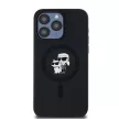 Karl Lagerfeld KLHMP15XSCMKCRHK Ring Stand Karl Head MagSafe iPhone 15 Pro Max 6.7", hátlap, tok, fekete