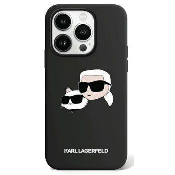   Karl Lagerfeld Silicone Karl & Choupette MagSafe iPhone 15 Pro Max 6,7" KLHMP15XSKCHPPLK tok, fekete