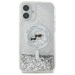 Karl Lagerfeld iPhone 16 Plus Magsafe Liquid Glitter Karl&Choupette Head (KLHMP16MLGKCSGH) MagSafe hátlap, tok, átlátszó