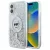 Karl Lagerfeld iPhone 16 Magsafe Liquid Glitter Choupette Head (KLHMP16SLGCHSGH) MagSafe hátlap, tok, ezüst-átlátszó