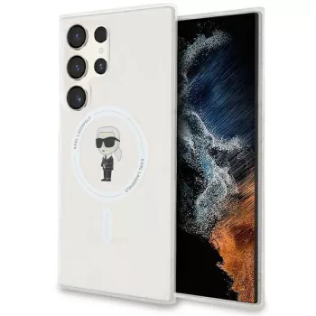   Karl Lagerfeld KLHMS24LHFCKNOT IML Ikonik MagSafe Samsung Galaxy S24 Ultra hátlap, tok, átlátszó