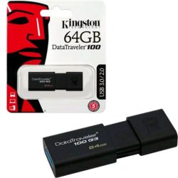 Kingston DT 100G3 64GB USB 3.0 pendrive, 100MB/s fekete