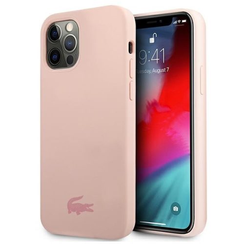 Lacoste LCHCP12MSI iPhone 12/12 Pro 6,1", hátlap, tok Silicone, rózsaszín