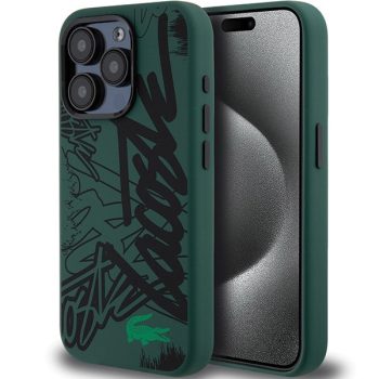   Lacoste LCHCP15LGRAK iPhone 15 Pro 6.1", hátlap, tok Silicone Graffiti, fekete