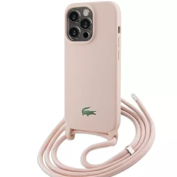   Lacoste LCHCP15LSCCRLP iPhone 15 Pro 6.1", világos hátlap, tok Silicone Cord, rózsaszín