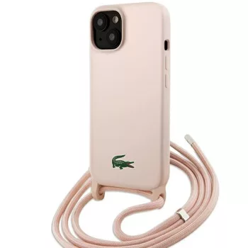  Lacoste LCHCP15SSCCRLP iPhone 15/14/13 6.1", világos hátlap, tok Silicone Cord, rózsaszín