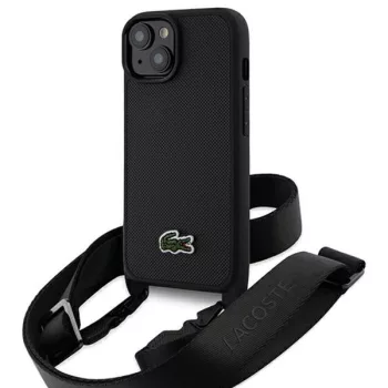   Lacoste LCHCP15SSPVCK iPhone 15/14/13 6.1", hátlap, tok Iconic Petit Pique Crossbody, fekete
