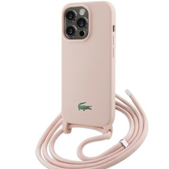   Lacoste LCHCP15XSCCRLP iPhone 15 Pro Max 6.7", világos hátlap, tok Silicone Cord, rózsaszín