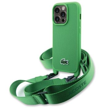   Lacoste LCHCP15XSPVCN iPhone 15 Pro Max 6.7" hátlap, tok Iconic Petit Pique Crossbody, zöld