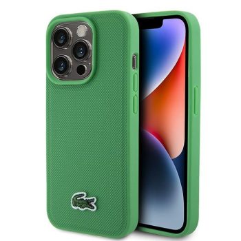   Lacoste LCHMP15LPVCN iPhone 15 Pro 6.1" hátlap, tok, Iconic Petit Pique Magsafe, zöld