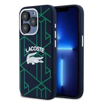   Lacoste LCHMP15LSBIV iPhone 15 Pro 6.1" hátlap, tok, Silicone Monogram Vintage Logo Magsafe, sötétkék