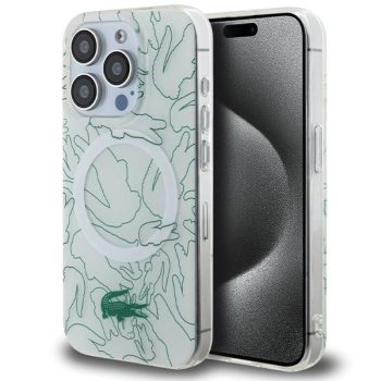   Lacoste LCHMP15LUREH iPhone 15 Pro 6.1" fehér hátlap, tok, Double Layer Repeat Magsafe,