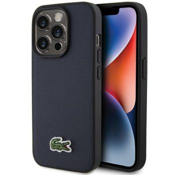   Lacoste LCHMP15XPVCV iPhone 15 Pro Max 6.7" hátlap, tok, Iconic Petit Pique Magsafe, sötétkék