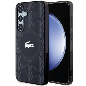   Lacoste LCHMS24SUBSK Samsung Galaxy S24 hátlap, tok, IML Blend Monogram Magsafe, fekete