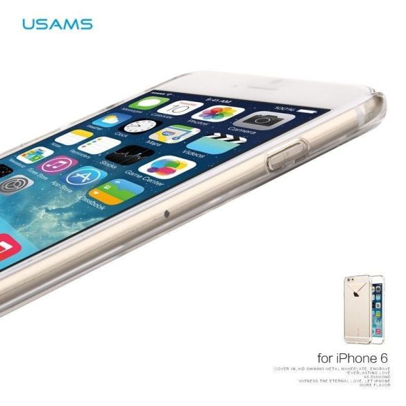 Apple iPhone 6/6S USAMS Dazzle műanyag hátlap, tok fém felirattal, vörös arany