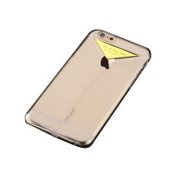   Apple iPhone 6/6S USAMS Dazzle műanyag hátlap, tok fém felirattal, arany