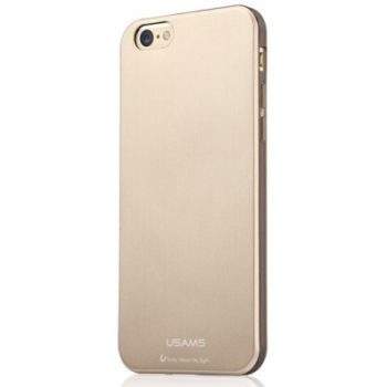   Apple iPhone 6 Plus, USAMS Metallica oldalt átlátszó, hátul fémes hatású TPU tok, arany